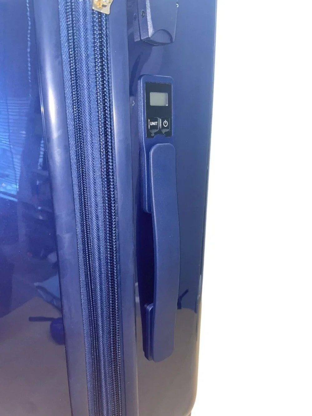 Triforce Navy Blue Telescopic Handle Build-in Scale Allure Collection Luggage